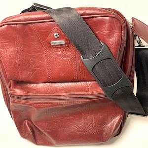 vintage Samsonite Caribbea 100 vinyle sac de voyage week-end bordeaux fabriqué au Canada