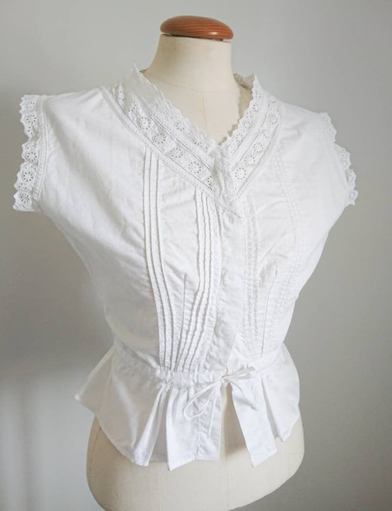 Antique Victorian Edwardian Cotton Camisole Blouse