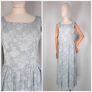 Vintage 50&#39;s/ 60&#39;s Pale Blue Evening Maxi Dress Sz S 1950s 1960s
