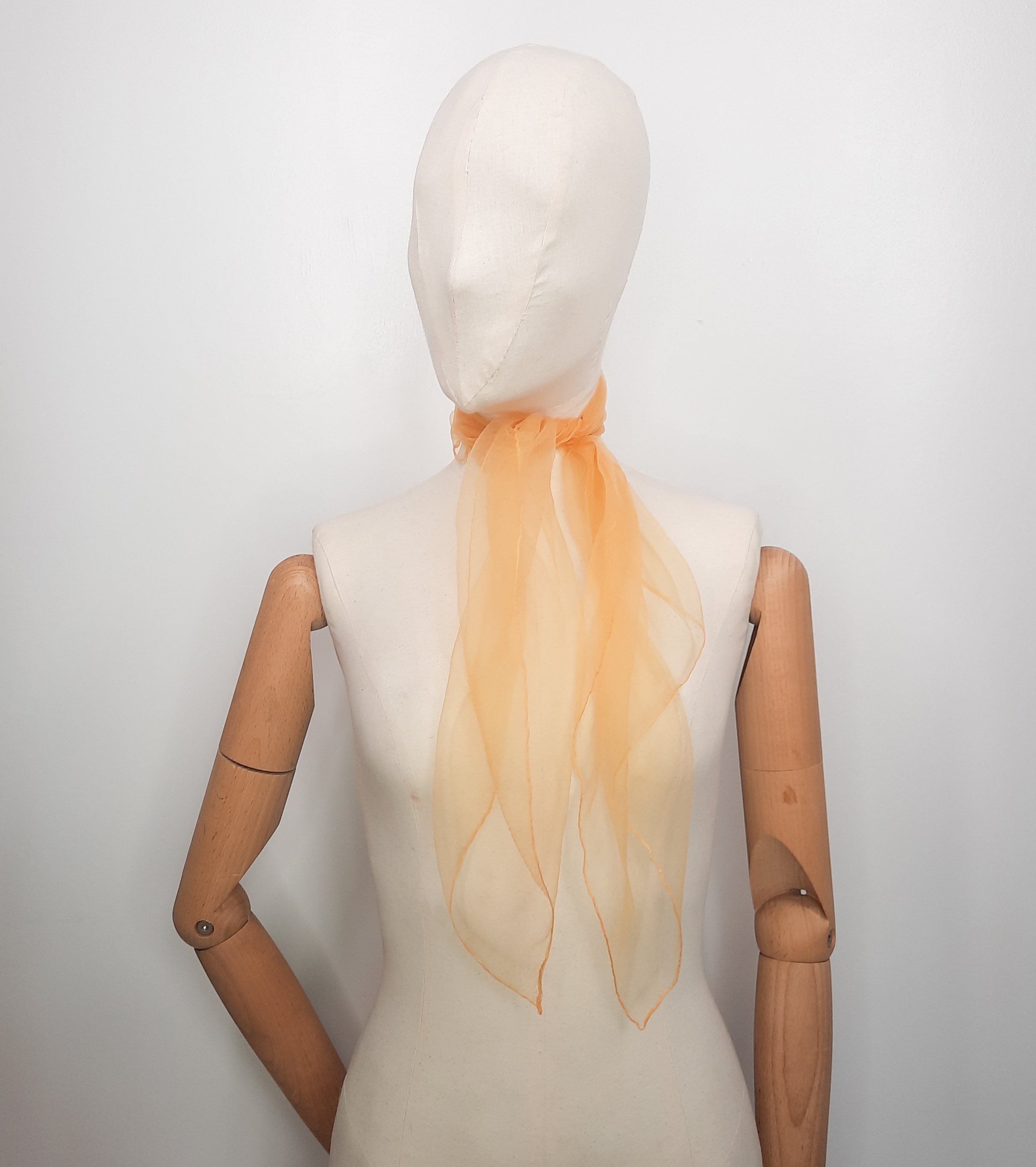 Nilon Scarf Vintage 50's Golden Yellow Nylon Chiffon Sheer Large Scarf Headscarf ...