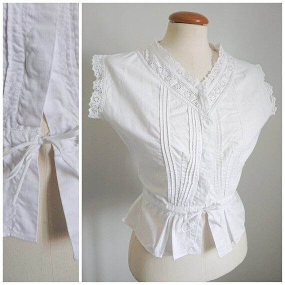 Antique Victorian Edwardian Cotton Camisole Blouse