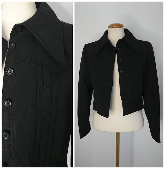 Vintage 70's Dagger Collar Cropped Jacket Sz XS