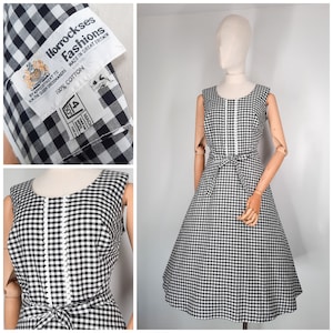 Vintage 50&#39;s /60&#39;s Horrockses Gingham Checked Dress Sz M 1950s 1960s