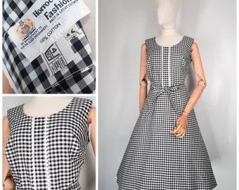Vintage 50's /60's Horrockses Gingham Checked Dress Sz M 1950s 1960s