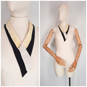 Vintage 30&#39;s Art Deco Collar in Yellow & Black Geometric 1930s