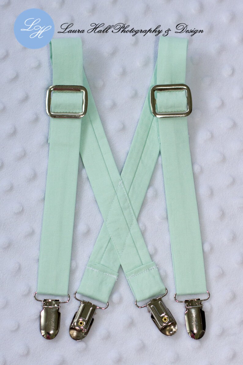 SUSPENDERS MINT solid mint Mint suspenders boys mint Etsy
