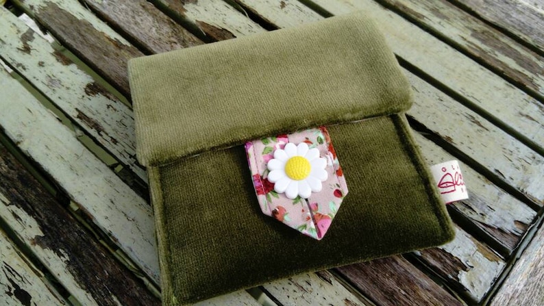 Velvet Fabric Coin Purse Gift for her Evening Purse Unique Gift Pretty Floral Lining Scottish One of Kind Party