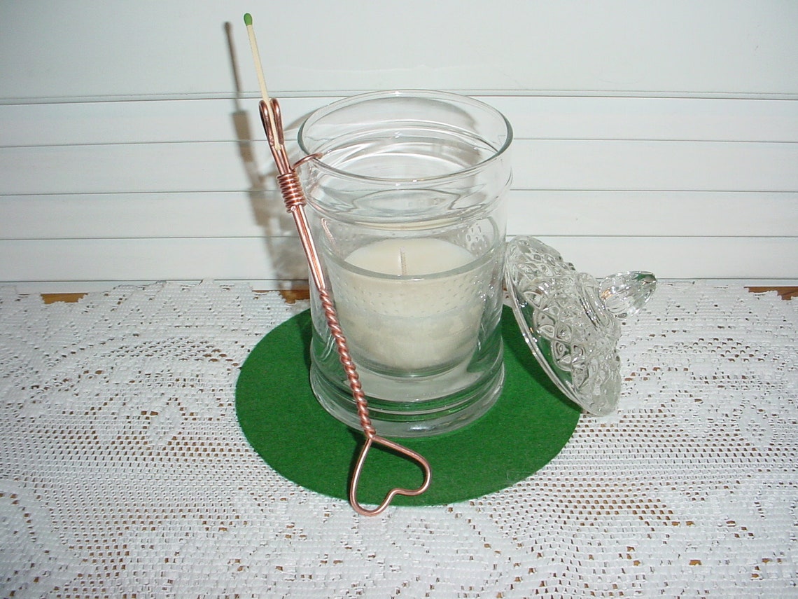 Copper Match Extender With Wick Dipper Hook Etsy