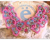 Tatting pattern for a Necklace, bracelet, Earrings. Original butterflies design