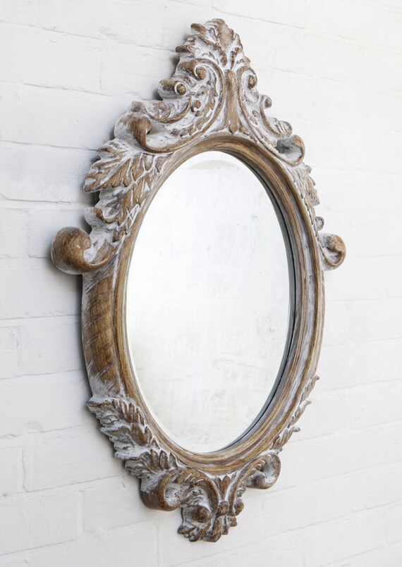 Items similar to Stunning carved wood effect framed mirror with