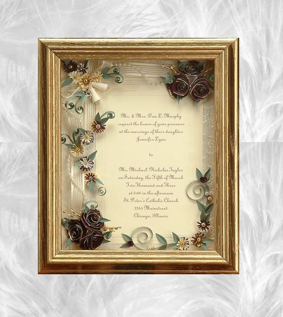 Framed Wedding Invitation Framed Wedding Gift Gold Wedding Invitation Preservation. Framed Shadow Box