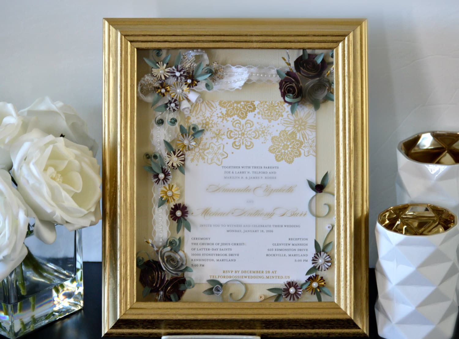 Framed wedding sale invitation