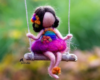 Needle felted Autumn Tiny Doll, Fall Fairy, Petruska