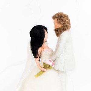 Personalized wedding cake topper, Felt wedding figurines