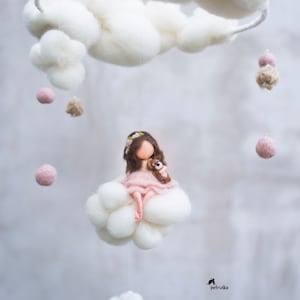 Fee Wolke Mobile, Baby Filz Mobile, Baby-Dusche-Geschenk, Baby-Schutzengel, Baby-Schutzhülle