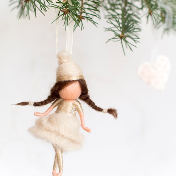 Christmas tree Fairy Ornament, Felt dolls,  Hanging fairy Doll, Fairy Decor