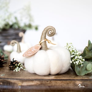 Wedding Fall decor, White pumpkins, Felt pumpkins, Wedding favors for guests, DIFFERENT SETS image 3