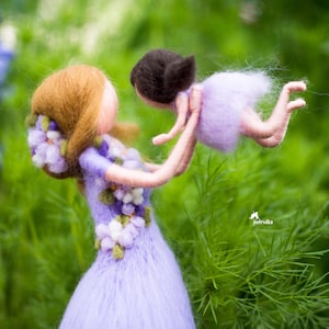 Needle felted Personalized Mother Child portrait Sculpture, Mothers day gift from daughter, Felted wool doll