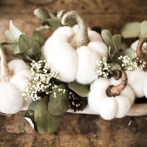 Wedding Fall decor, White pumpkins, Felt pumpkins, Wedding favors for guests, DIFFERENT SETS image 1