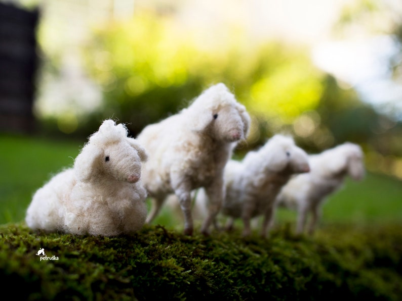 Needle felted sheep, Sheep decor Needle Felted animal Nativity Set DIFFERENT SETS zdjęcie 7