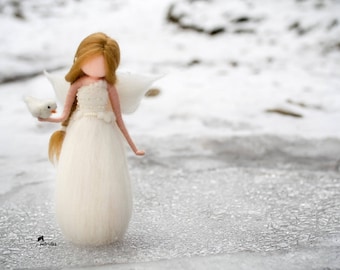 Needle Felt doll Fairy figurine Christmas decoration, Fairy gift for girl