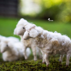 Needle felted sheep, Sheep decor Needle Felted animal Nativity Set DIFFERENT SETS zdjęcie 5