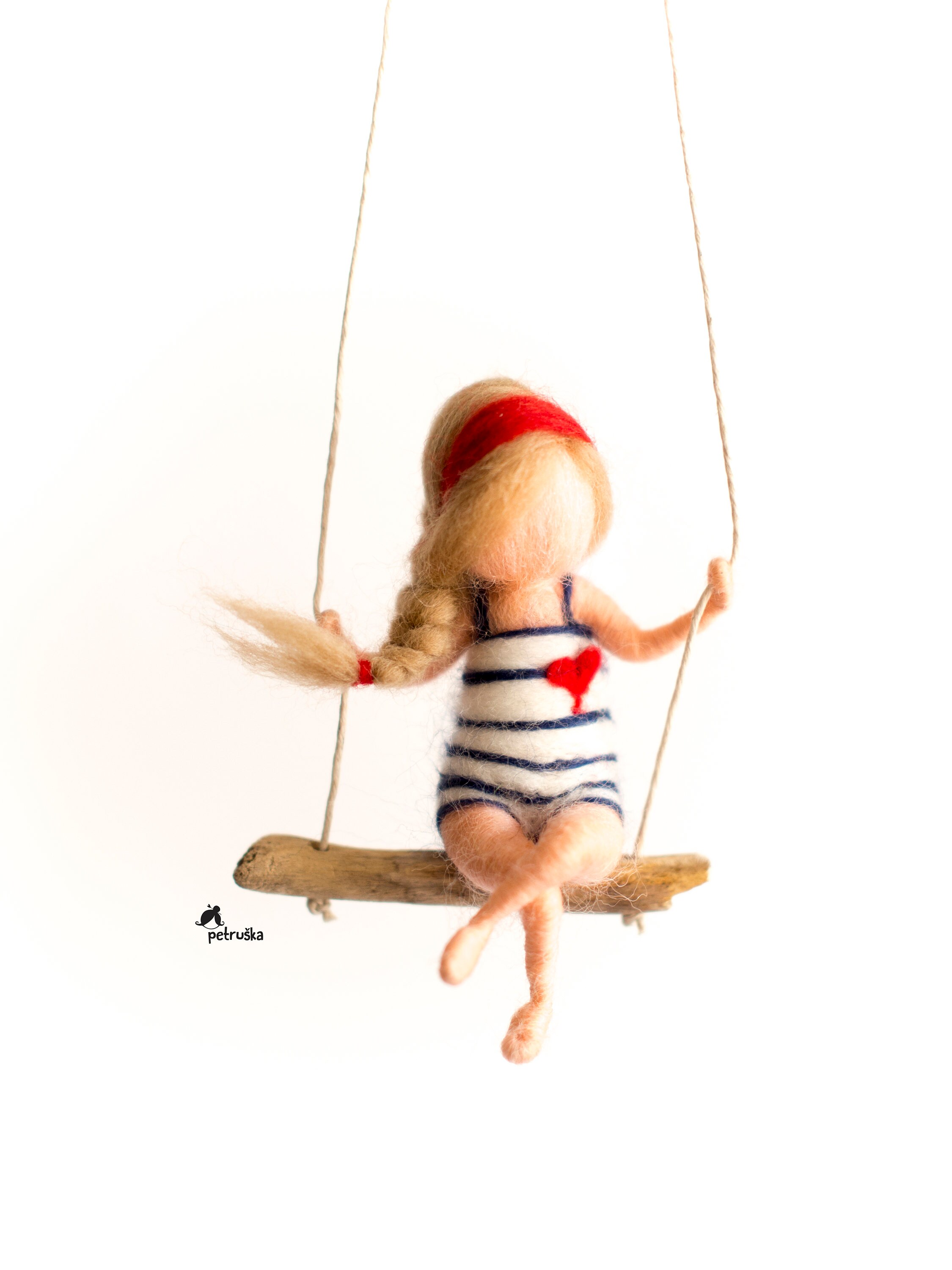 Needle felted miniature Nautical decor fairy figurine, Personalized Best friend gift, doll pins, Christmas ornaments