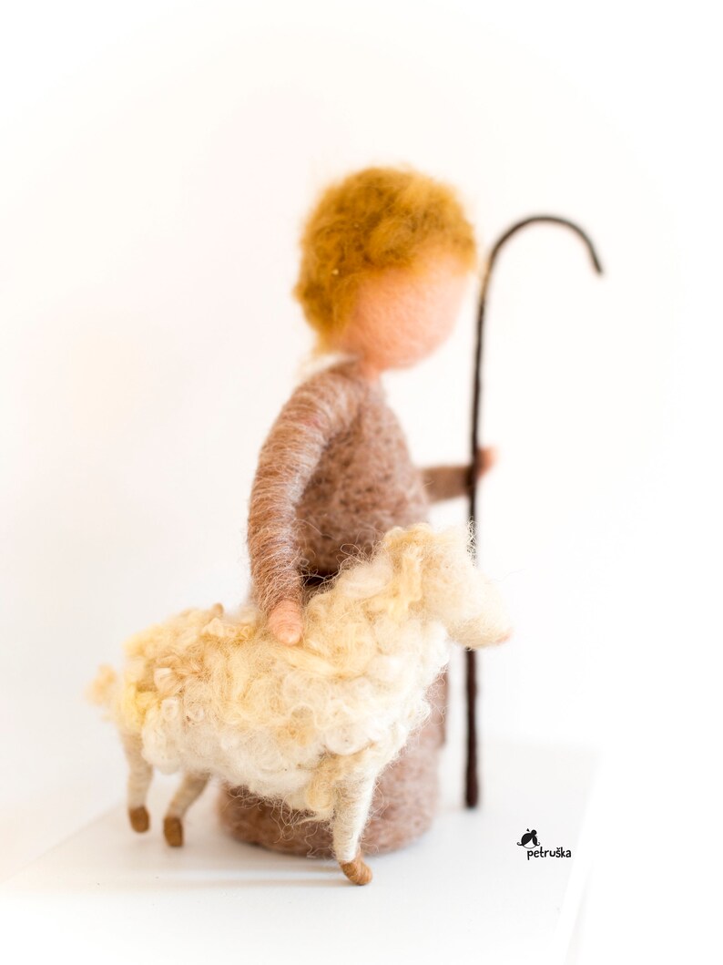 Needle felted sheep, Sheep decor Needle Felted animal Nativity Set DIFFERENT SETS zdjęcie 9