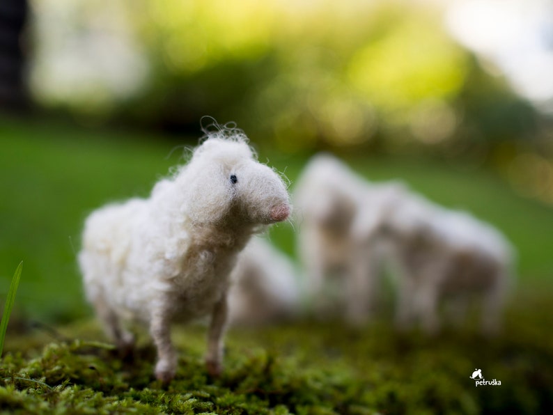 Needle felted sheep, Sheep decor Needle Felted animal Nativity Set DIFFERENT SETS zdjęcie 10