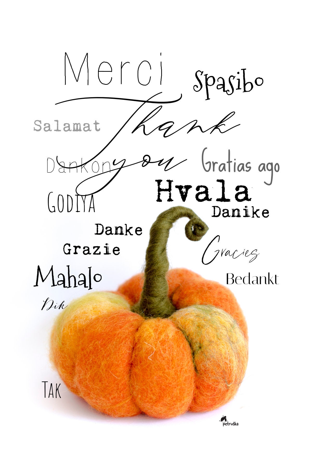 BETESSIN Filz Kürbis Deko - 16 Stück Mini Herbstdekoration