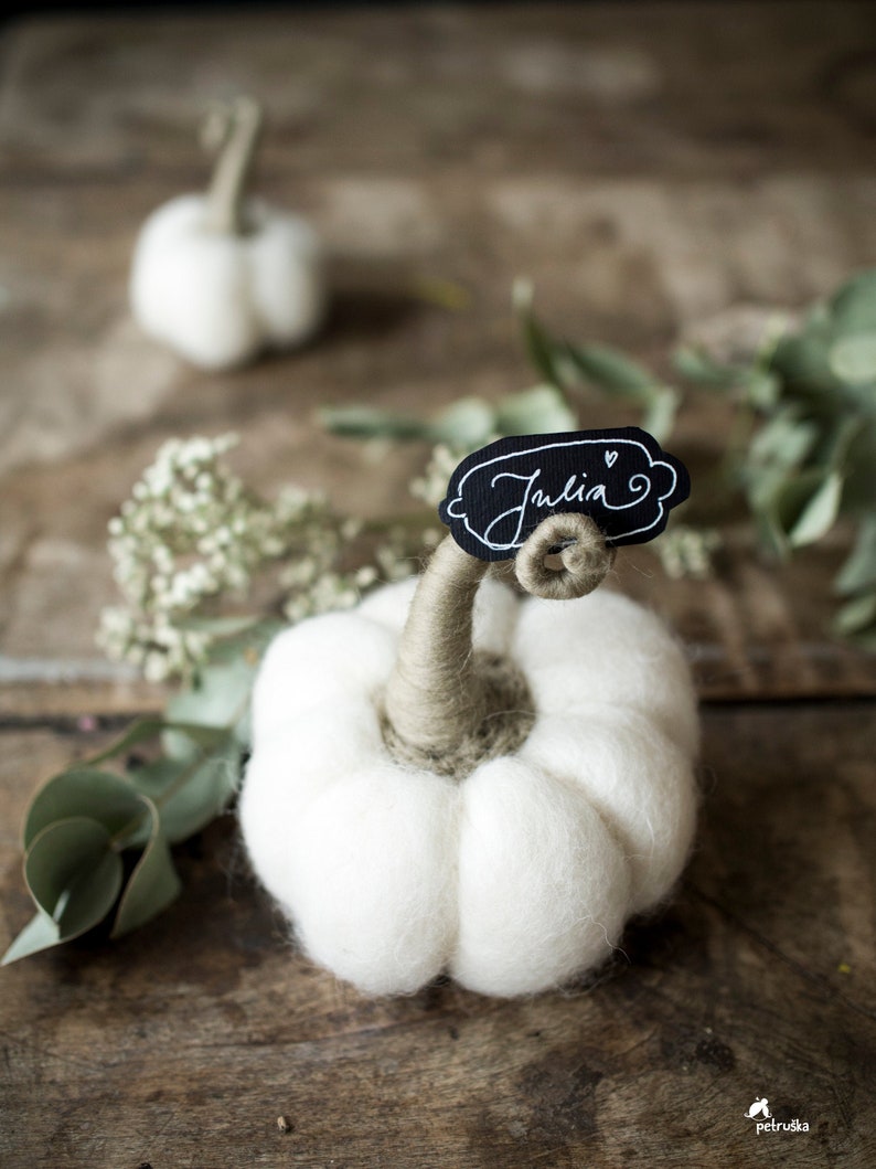 Wedding Fall decor, White pumpkins, Felt pumpkins, Wedding favors for guests, DIFFERENT SETS image 4