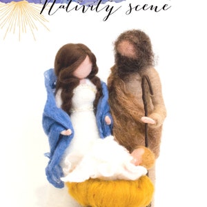 Needle Felted NATIVITY SETS, Holy family and sheep, Size 4.7, Different sets image 2