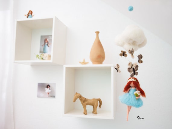 Felt Fairy Doll Butterfly Mobile Fairy Garden Baby Girl Etsy