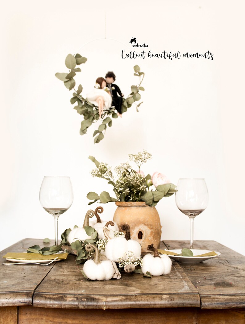 Wedding Fall decor, White pumpkins, Felt pumpkins, Wedding favors for guests, DIFFERENT SETS image 8