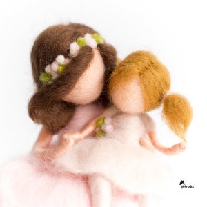 Big sis, little sis needle felted fairy figurine on the swing, Sister present, Bestie gift, Gift for sister, Personalized gift image 8