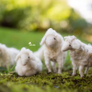 Needle felted sheep, Sheep decor Needle Felted animal Nativity Set DIFFERENT SETS zdjęcie 1