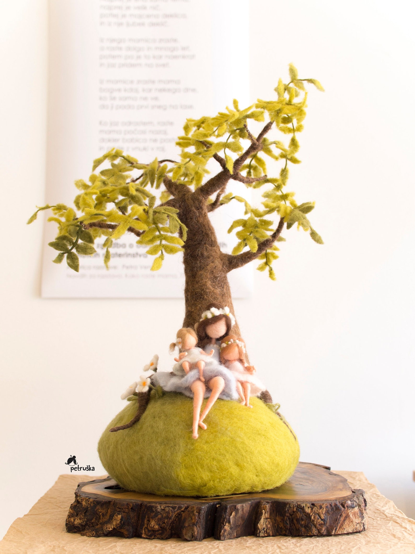 Felted Personalized Family Tree Sculpture Personalized Family Etsy