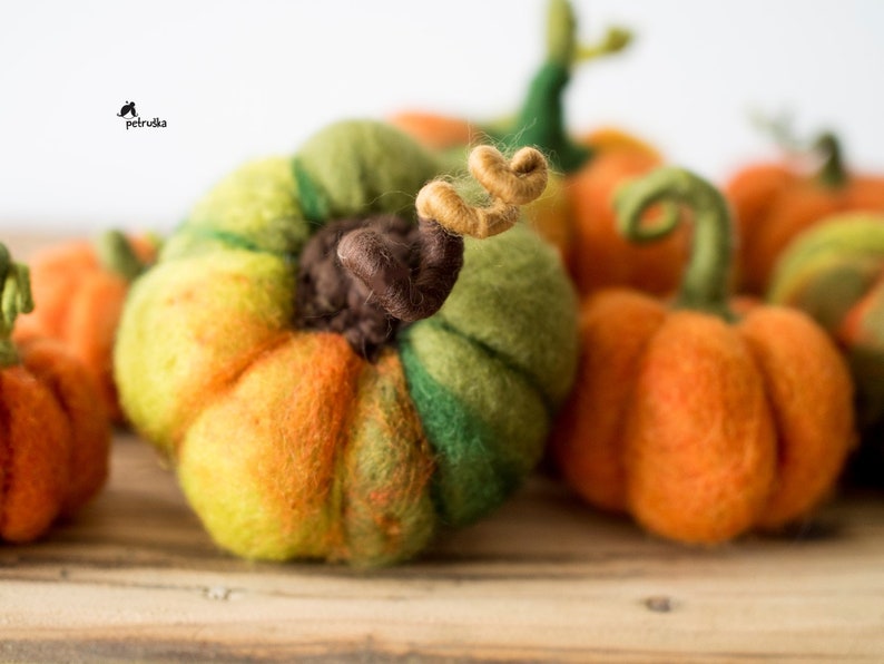 Wool Felt pumpkins, Fall decor, Autumn Decorations, DIFFERENT SETS image 6