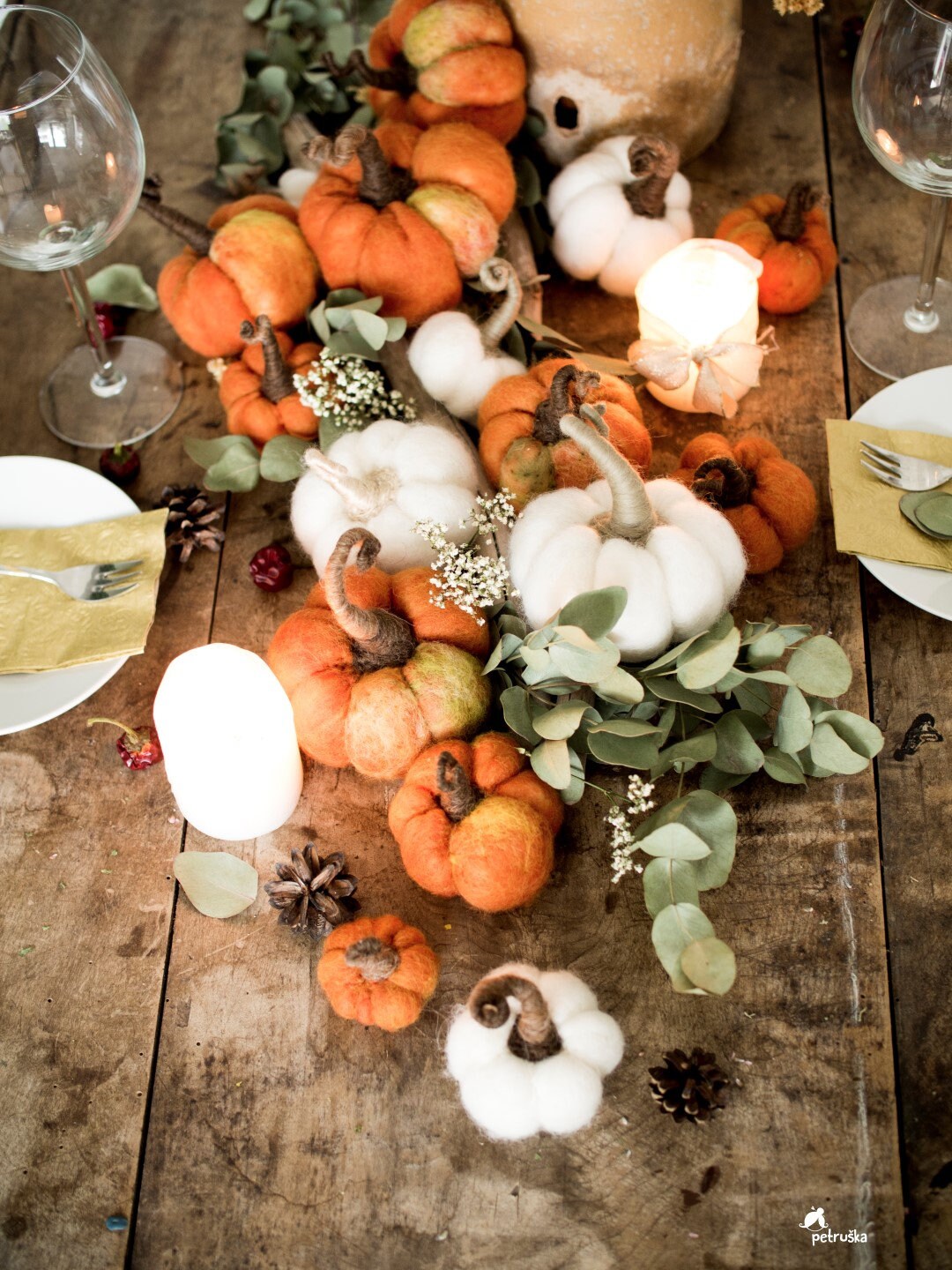 Felted Pumpkin Halloween Decorations Fall Decor DIFFERENT | Etsy