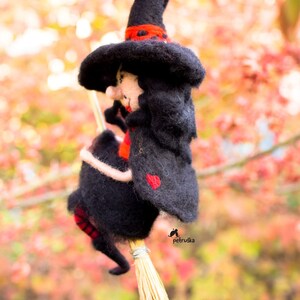 Halloween Witch - Kitchen Witch - Halloween Figurine - Soft Sculpture Doll - Art Witches - Halloween Witch Decor - OOak Art Dolls - Felted image 6