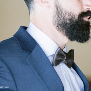 Dark Brown Leather Bow Tie, Wedding Tie for Him, Groomsmen Bow Ties, Luxury Bow Tie image 5