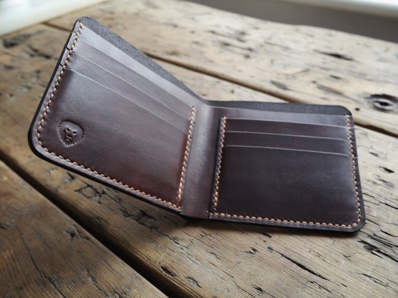 Men's Leather Wallet, Handmade Bi-fold Wallet, 3rd Anniversary Gift For Him, Everyday Cardholder, Wallet for Boyfriend image 4