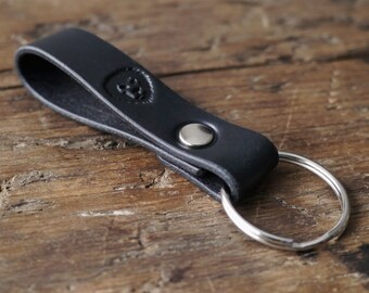 Leather Key Fob, Leather Key Chain - Riveted Leather Keyring