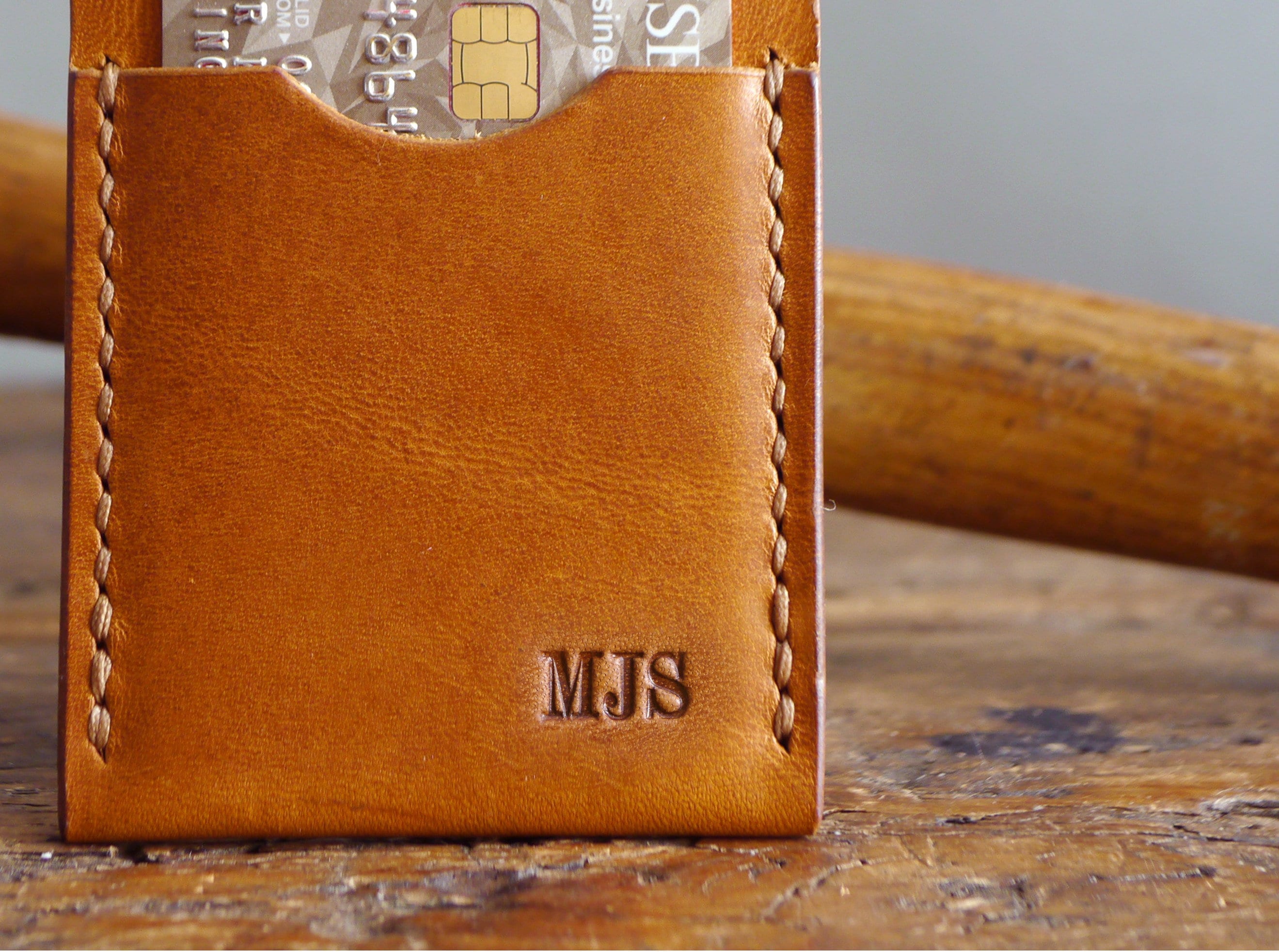 PU Leather Slim Minimalist Card Wallet Key Ring Bangle. - 4 (75619)