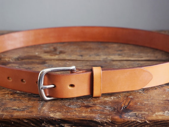 Handmade Leather Belt, Tan Leather Mens Belt, Handmade to Measure