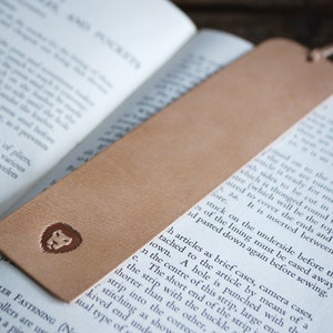 Natural Leather Bookmark, Christmas Gift for Reader, Real Leather, Gift for mum, Present for Dad image 1