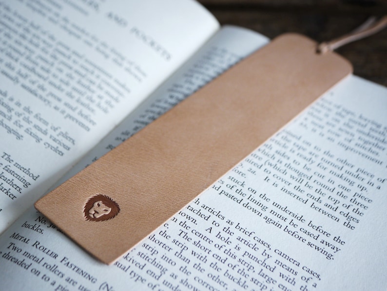 Natural Leather Bookmark, Christmas Gift for Reader, Real Leather, Gift for mum, Present for Dad image 1