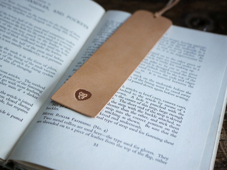 Natural Leather Bookmark, Christmas Gift for Reader, Real Leather, Gift for mum, Present for Dad image 6