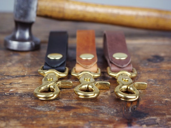 Solid Brass Keychains Belt Clip Men's Fob Pants Key Chain Holder Keyrings  Clasps