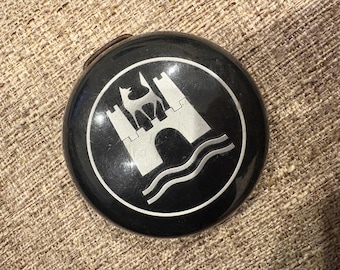 Vintage Wolfsburg Crest Horn Button – Black Silver VW Beetle Karmann Ghia Type 3
